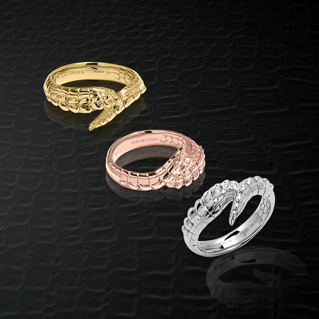 Croc Tail ring in Limited Edition Platinum