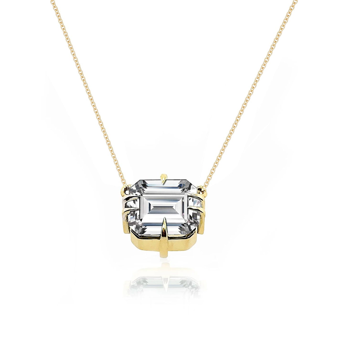 Bold Emerald cut Diamond Icon pendant in 18ct Yellow Gold
