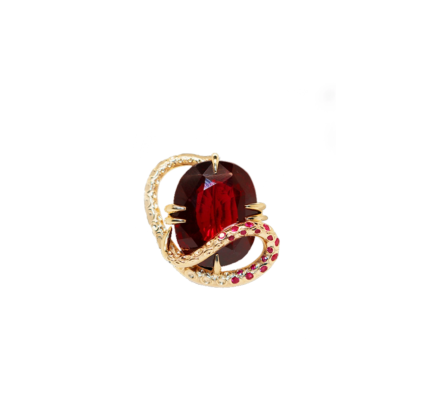 One of a Kind 15ct Rubelite and Ruby One Of A Kind Brooch
