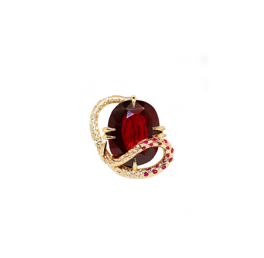 15ct Rubelite and Ruby One Of A Kind Brooch