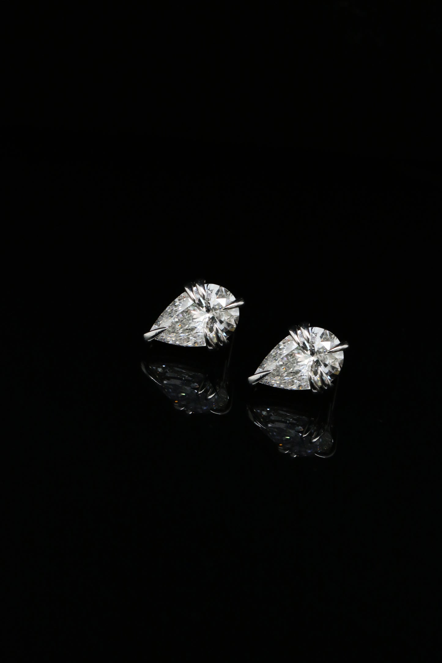 Icon Croc Pear Cut Diamond Stud Earrings in 18ct White Gold
