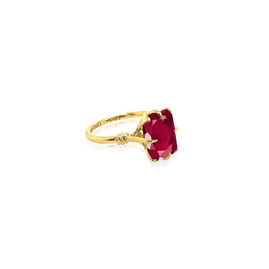 Forget Me Knot Ruby ring with Petals