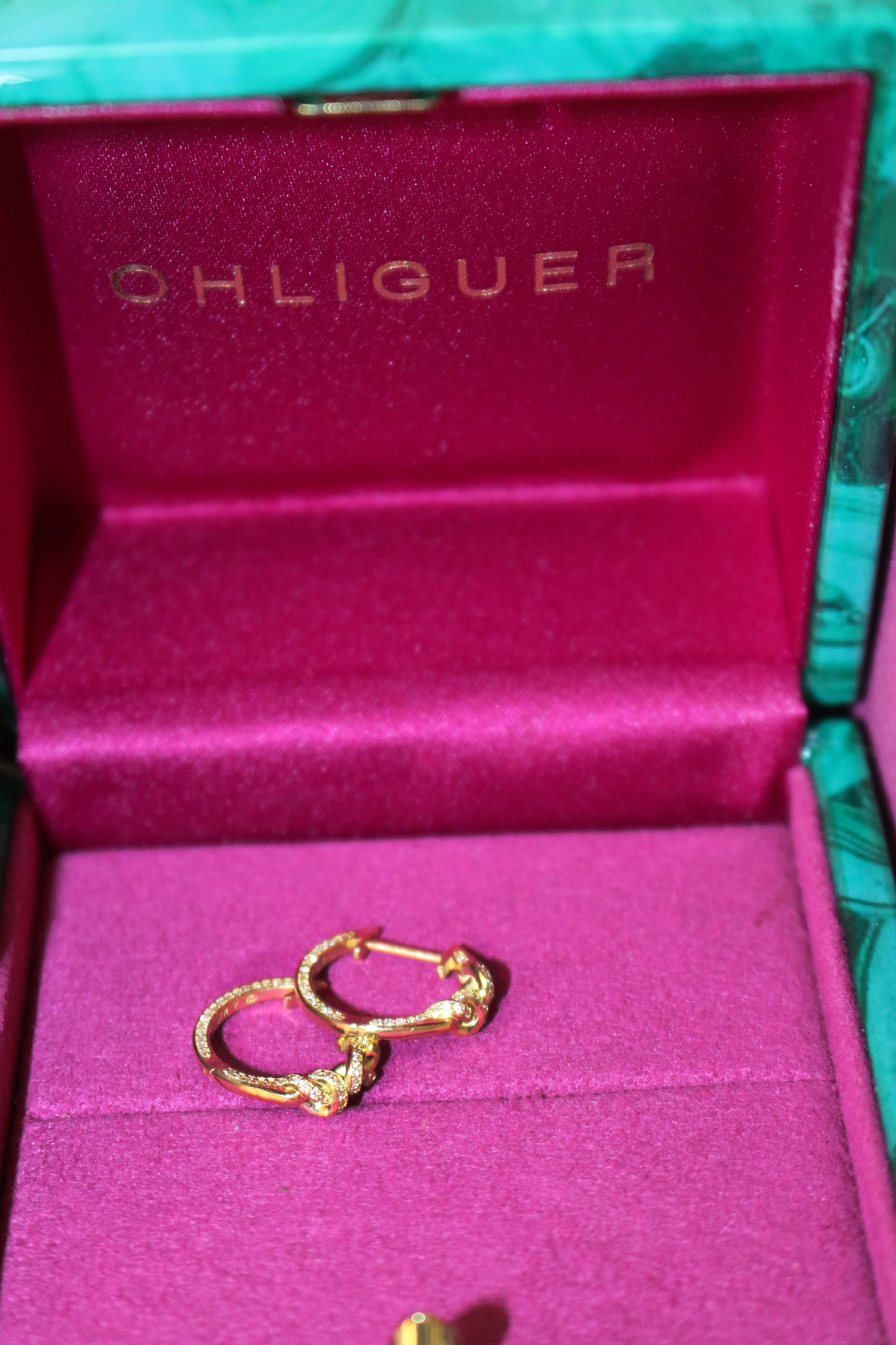 Double Knot Diamond Huggies in 18ct Yellow Gold