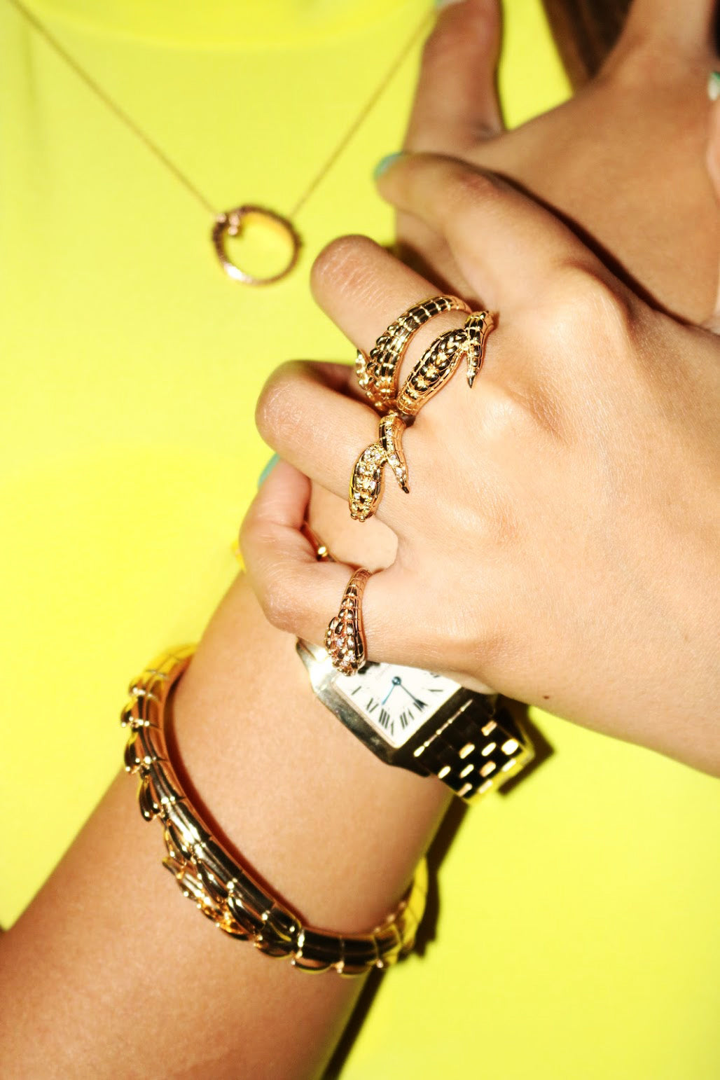 Croc Tail ring in 18ct Yellow gold.