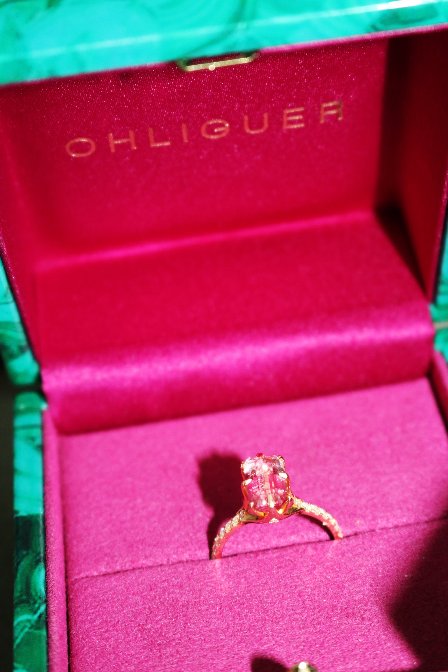 One of a Kind 2.06ct Blush Pink Tourmaline and diamond ring in 18ct rose gold