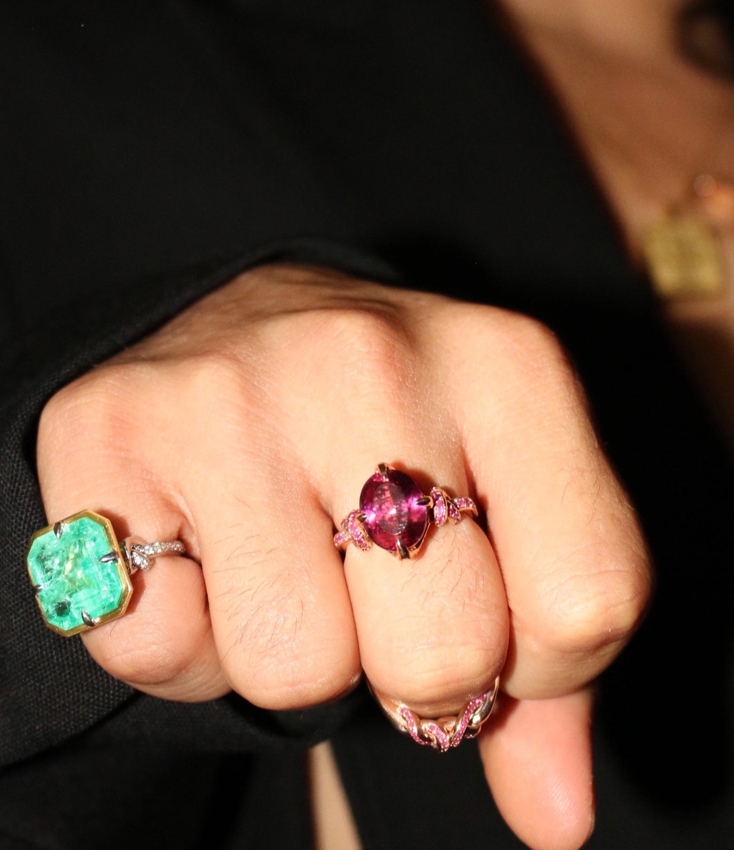 Ruby Double Love Knot ring in 18ct Rose Gold