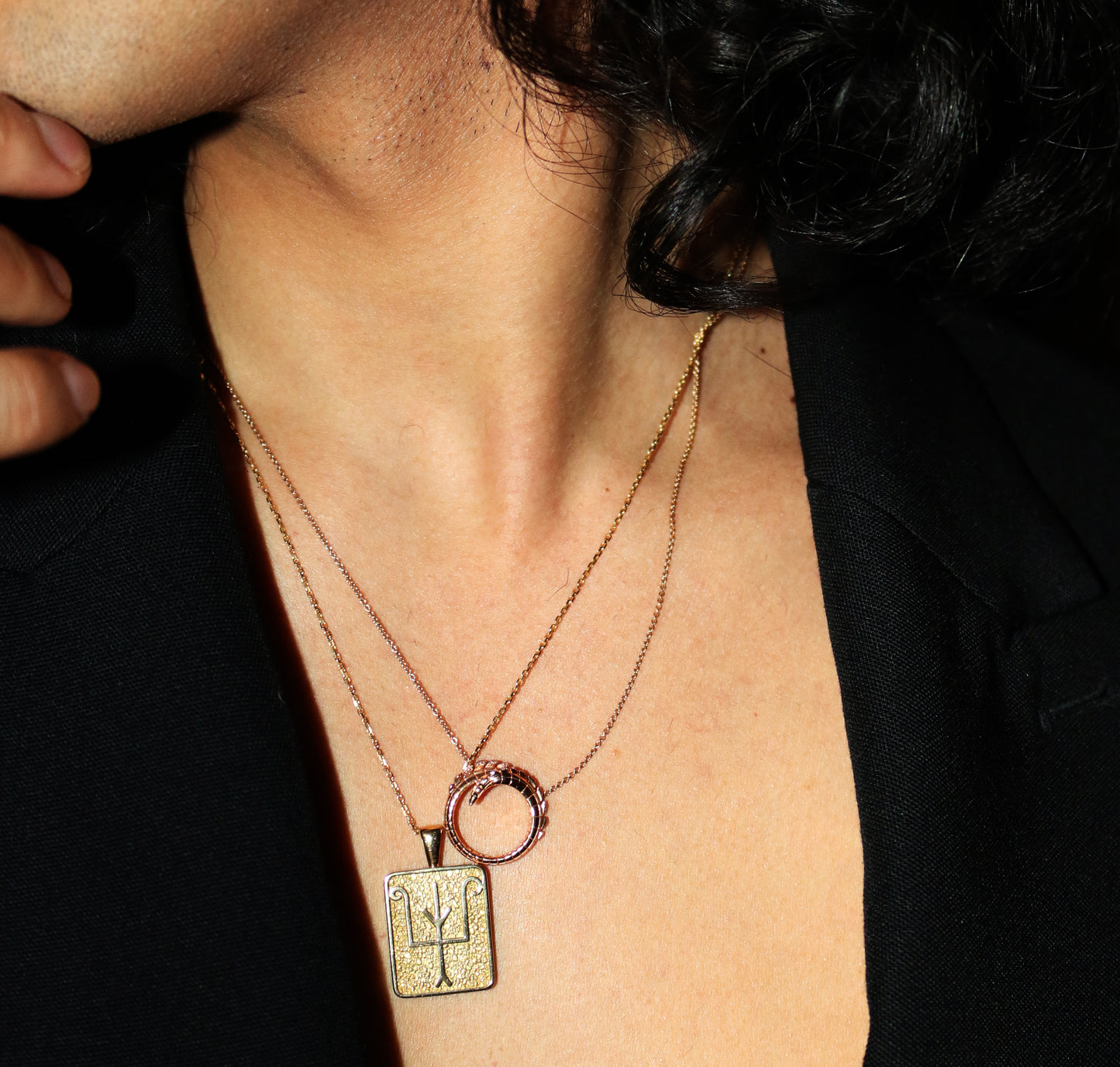 Croc Tail pendant in 18ct Rose Gold with Pink Argyle Diamonds