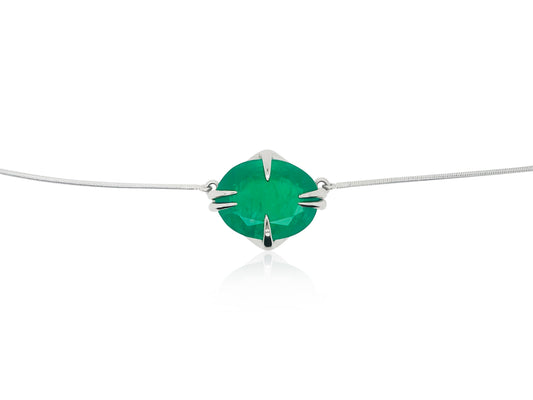 13.55ct Oval Cut Emerald Bold Icon Choker Pendant