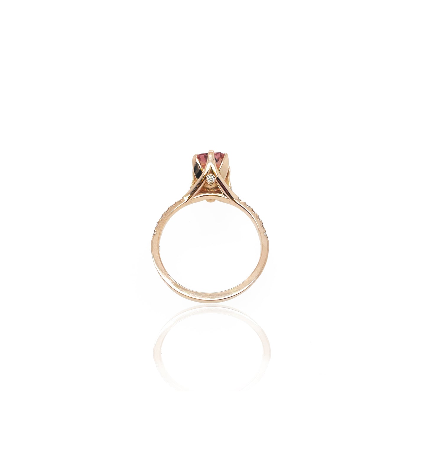 One of a Kind 2.06ct Blush Pink Tourmaline and diamond ring in 18ct rose gold