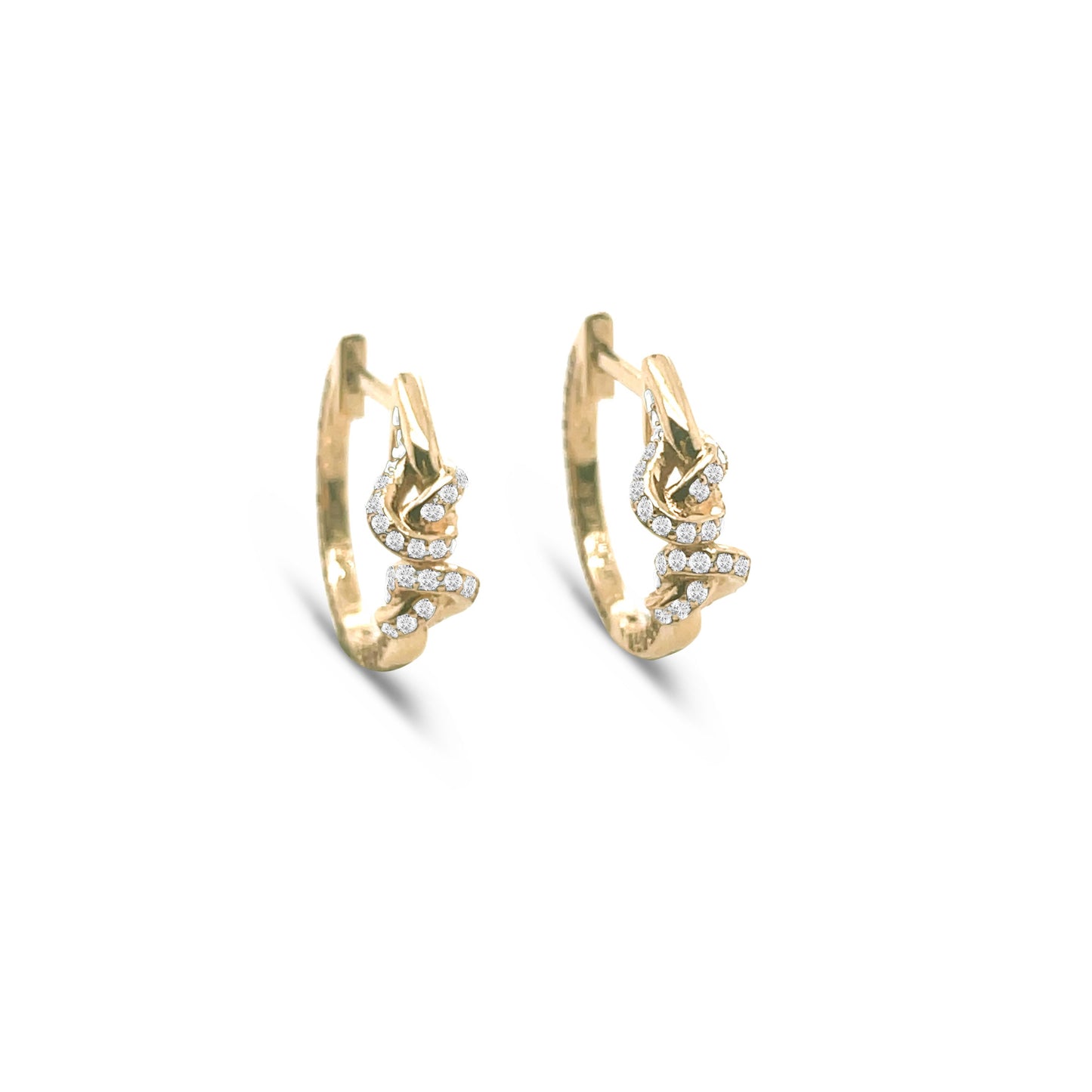 Double Knot Diamond Huggies in 18ct Yellow Gold