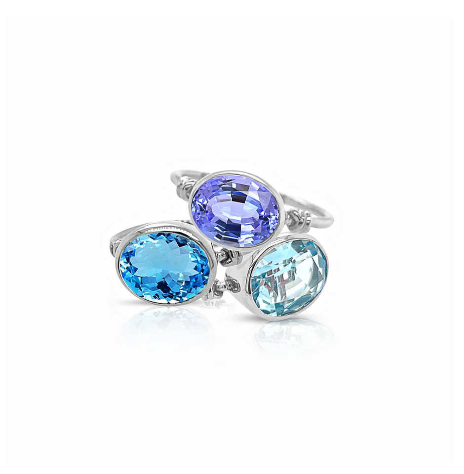 Trio of Love Knot Rings in 18ct White Gold