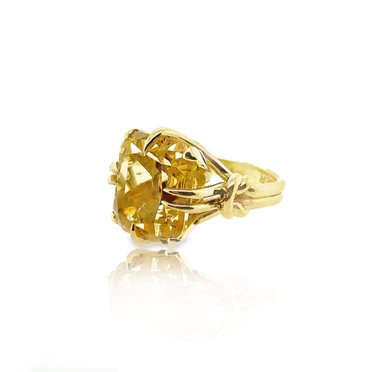 10ct Forget Me Knot Ring with Golden Citrine and diamonds