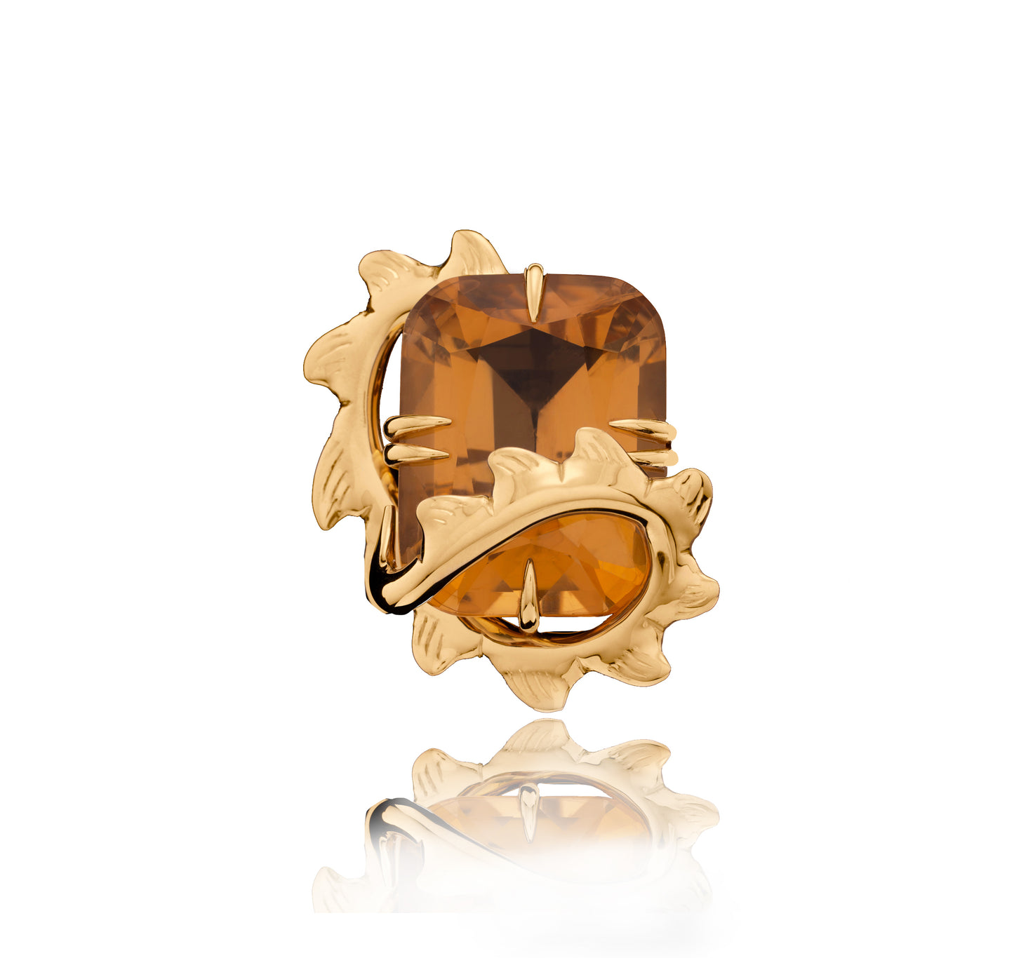30ct Golden Citrine Croc Brooch Pendant