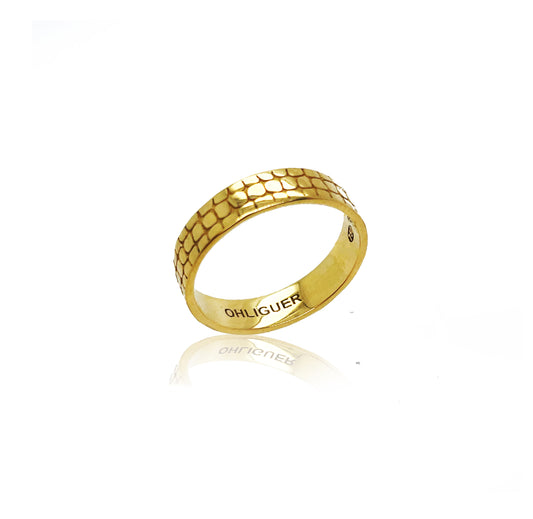 Croc band in 18ct yellow gold