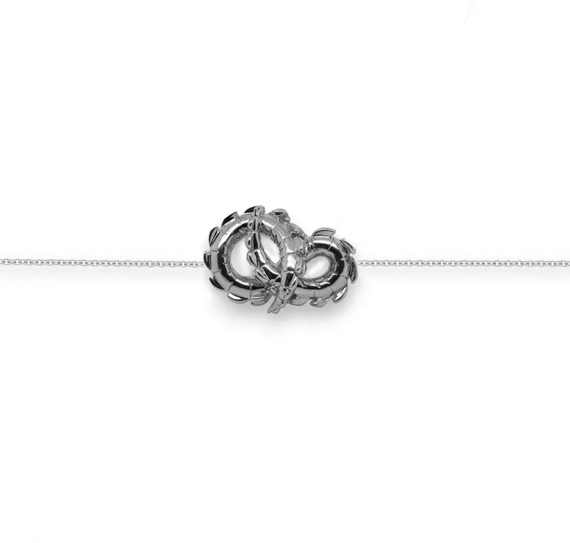 Lover's Croc Tail Bracelet in 18ct White Gold