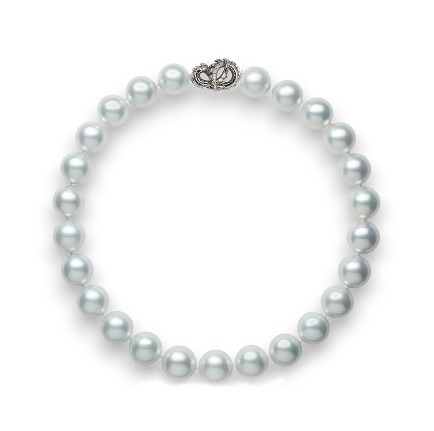 Lover's Croc Pearl Collar with Blue South Sea Pearls with Diamonds