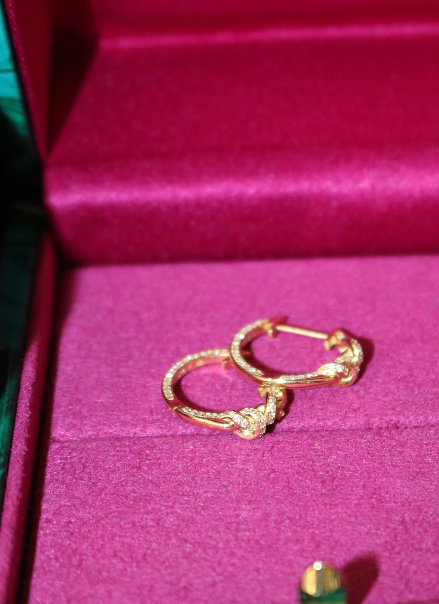 Double Knot Diamond Huggies in 18ct Yellow Gold
