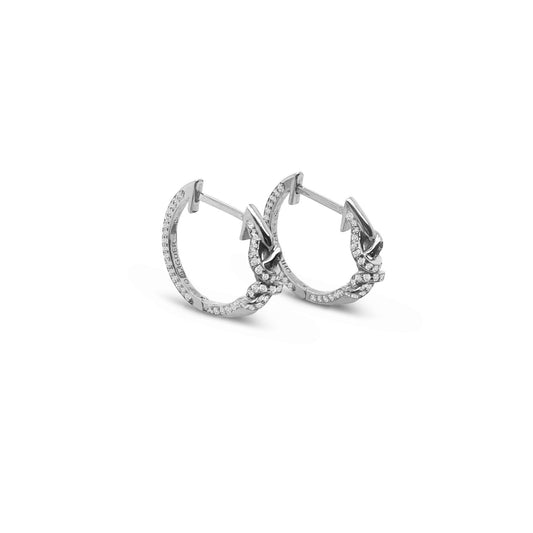 Double Knot Diamond Huggies in 18ct White Gold