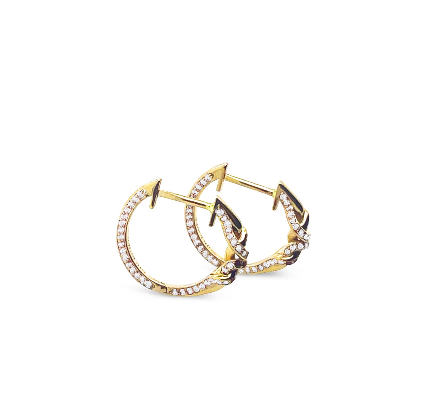 Double Knot Diamond Huggies in 18ct Yellow Gold