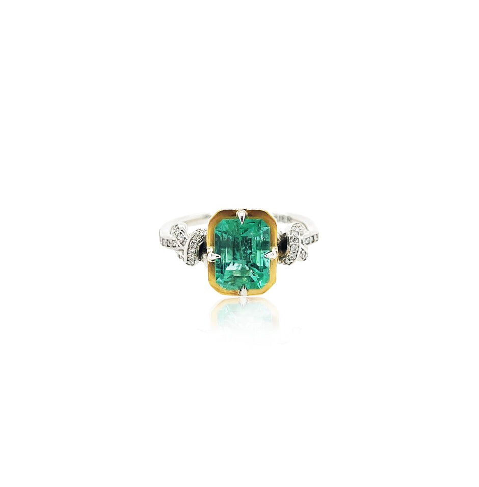 2ct Forget Me Knot ring with diamonds in 22k and platinum