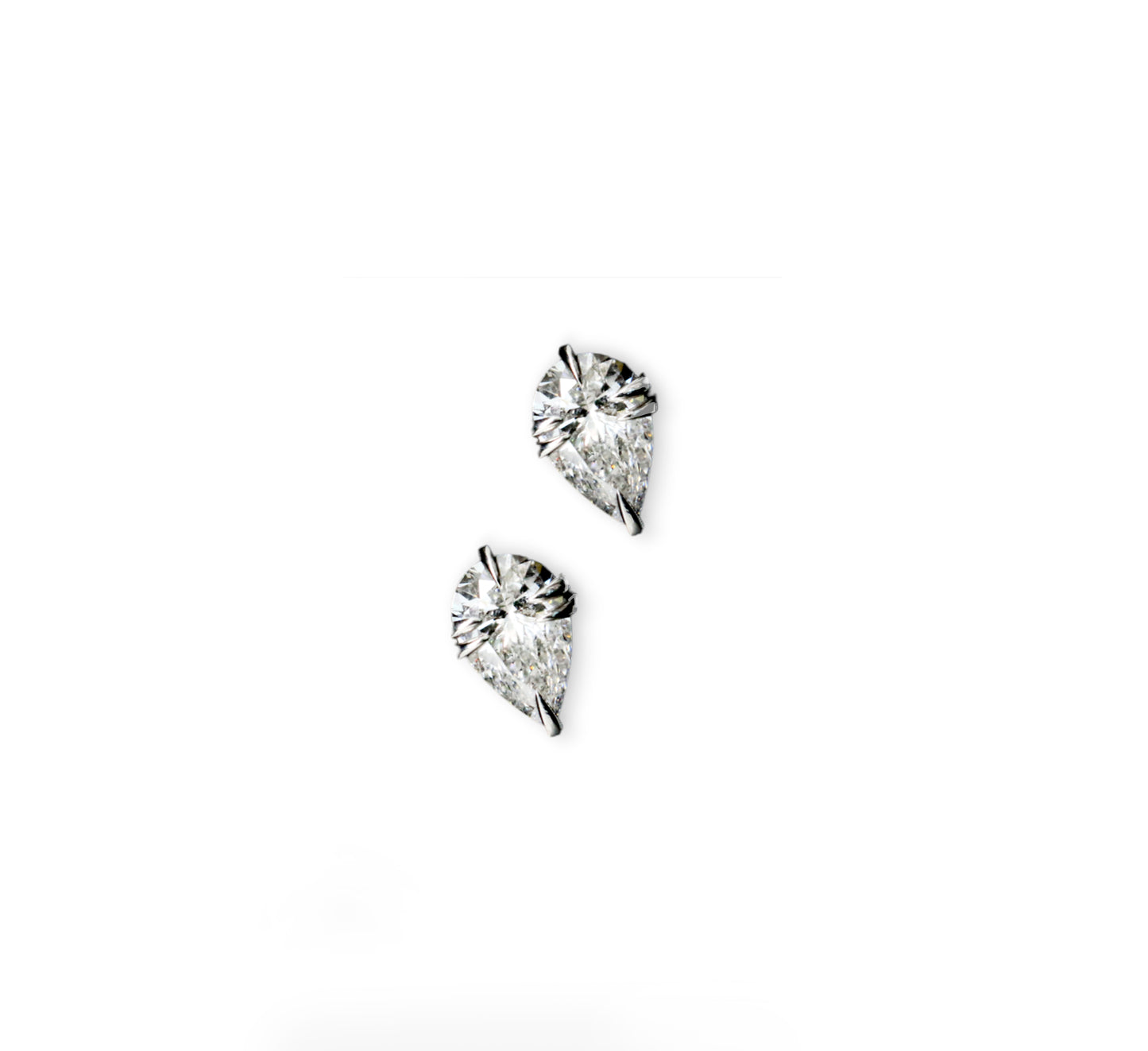Icon Croc Pear Cut Diamond Stud Earrings in 18ct White Gold