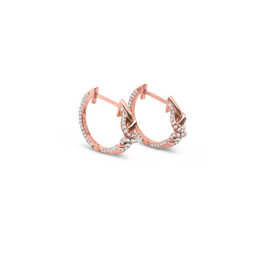 Double Knot Diamond Huggies in 18ct Rose Gold