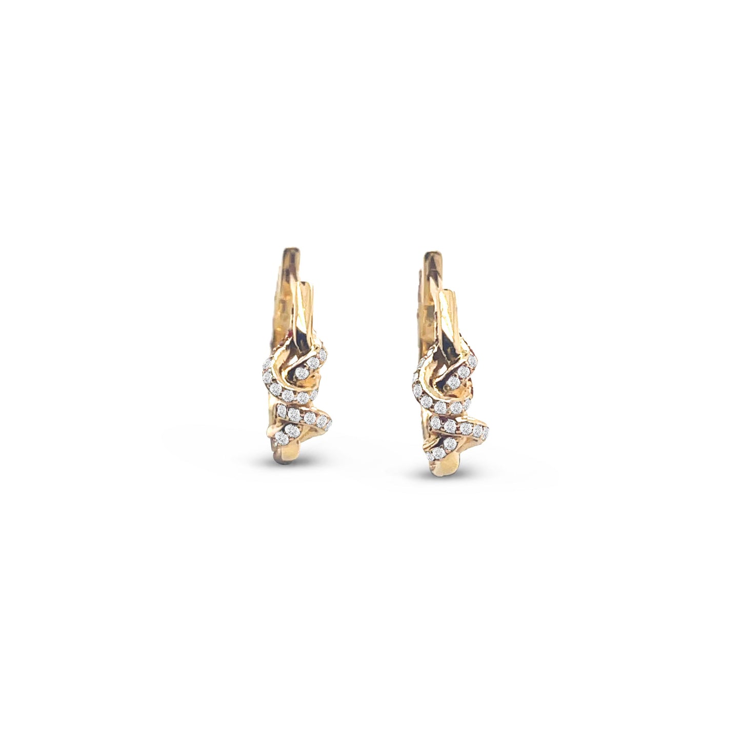 Double Knot Diamond Huggies in 18ct Yellow Gold