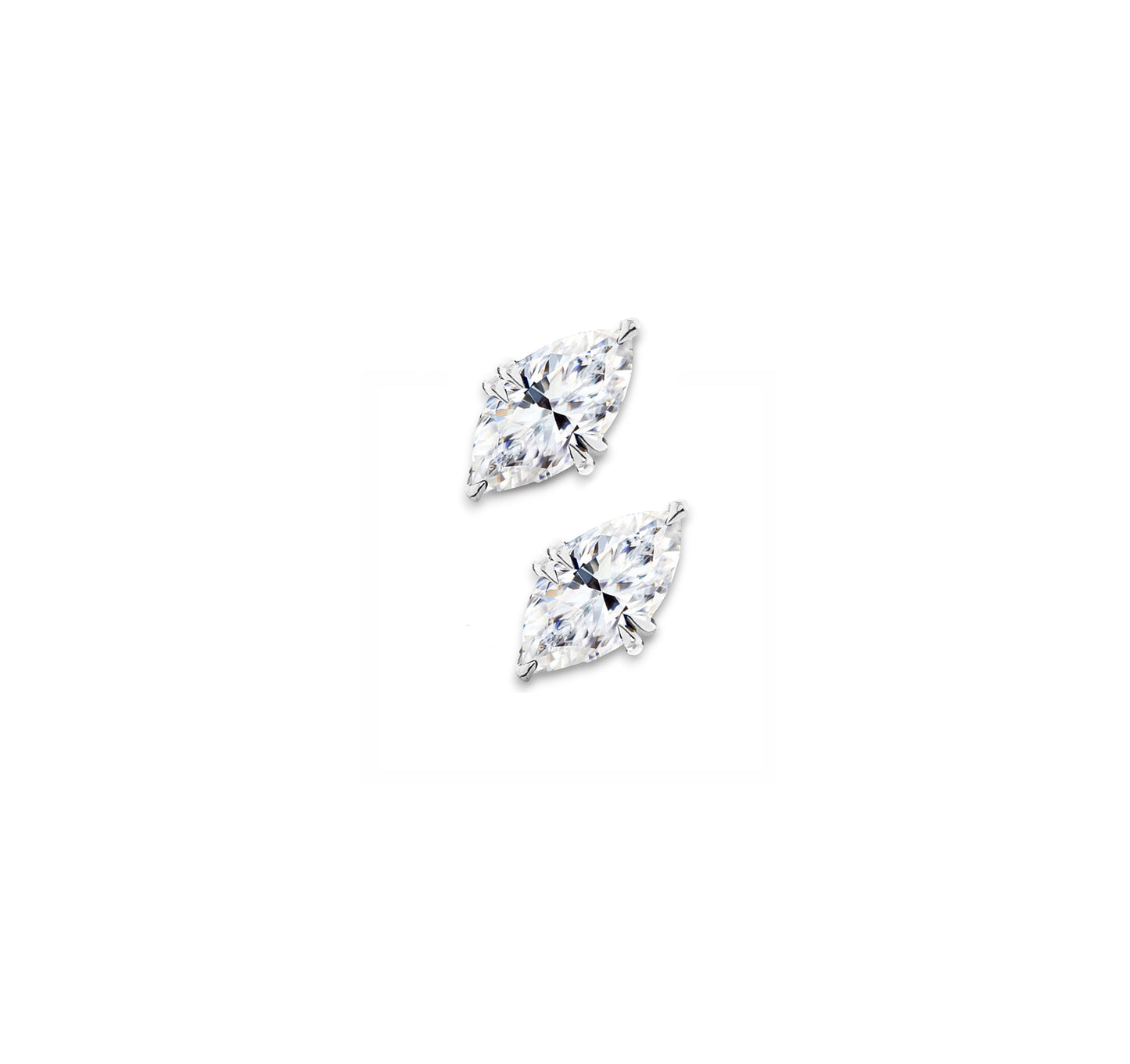 Icon Croc Marquis Cut Diamond Stud Earrings in 18ct White Gold