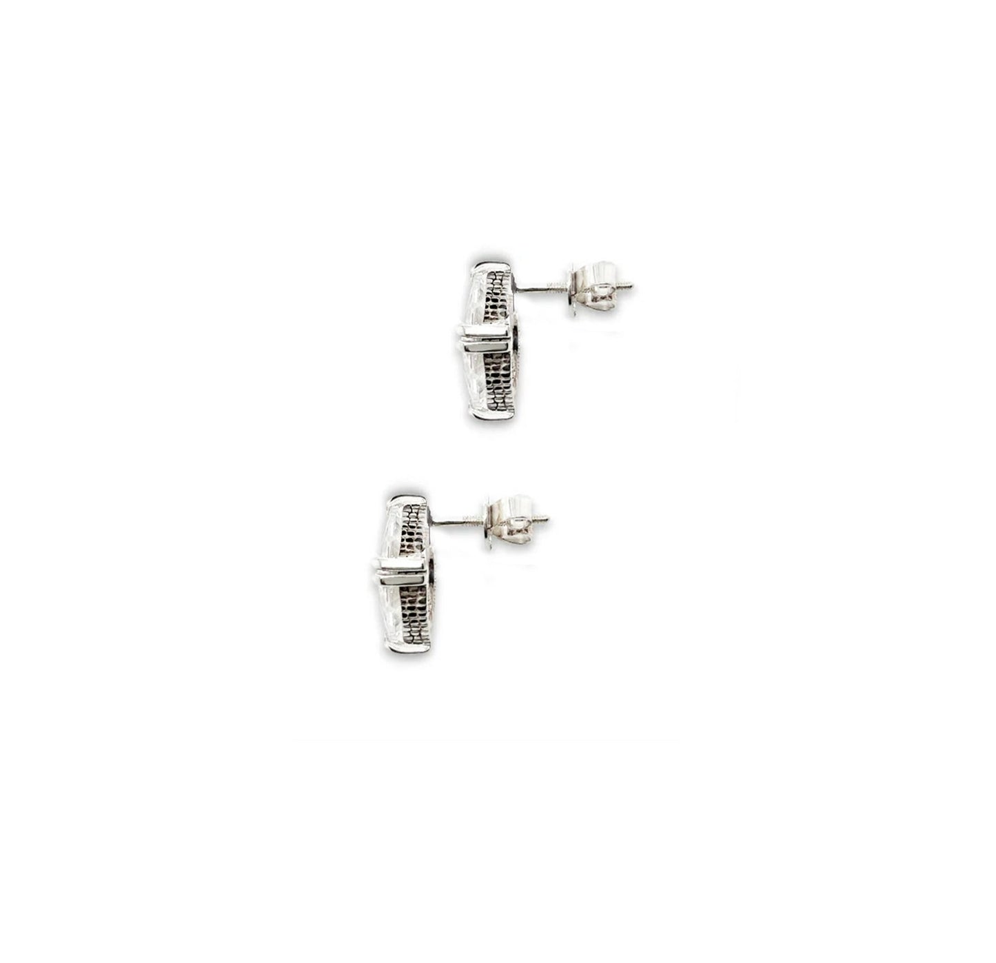 Icon Croc Marquis Cut Diamond Stud Earrings in 18ct White Gold