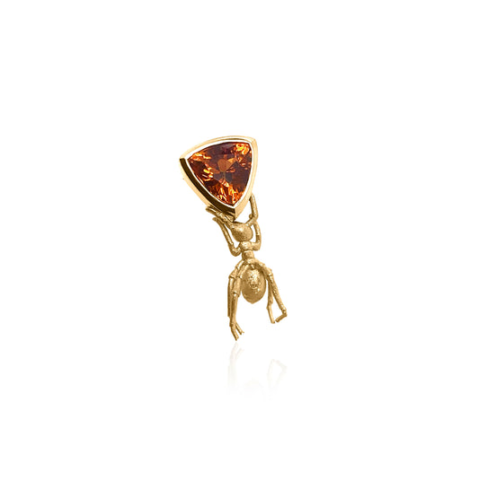 Mandarin Garnet & Traveller Ant Tie Pin Brooch