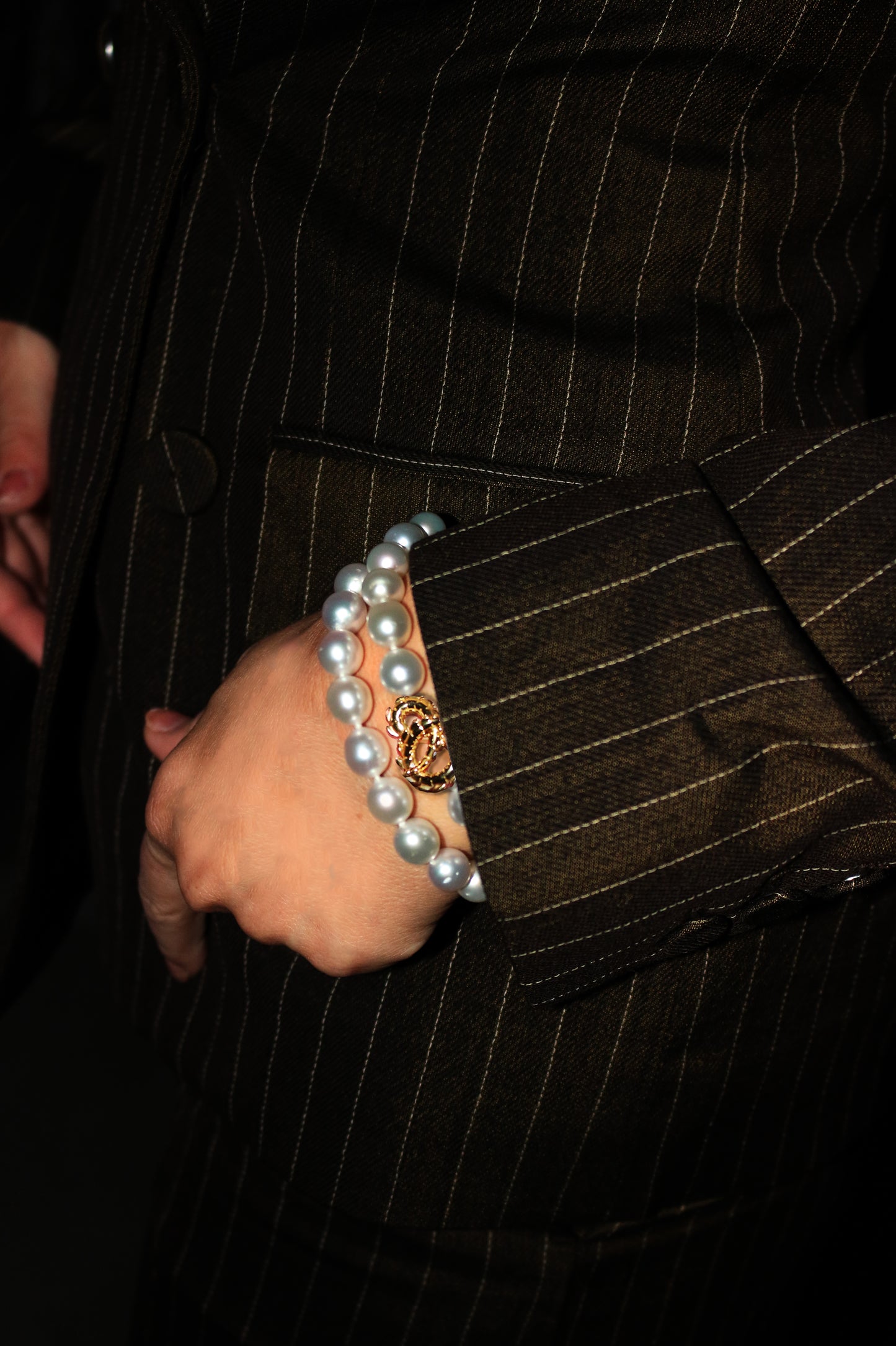 Lover's Croc Pearl Collar with South Sea Pearls in 18ct Rose Gold