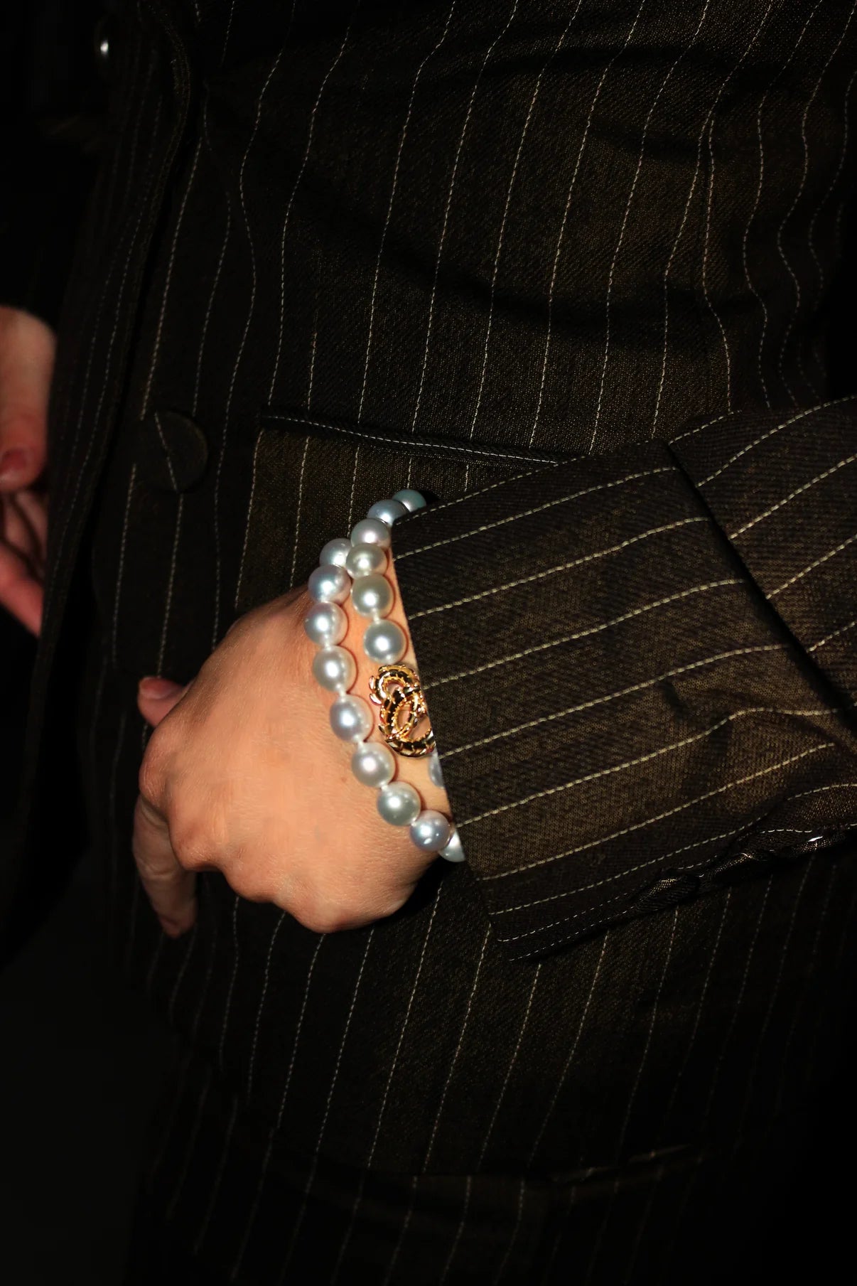 Lover's Croc Tail Cuff with South Sea Pearls in 18ct Rose Gold
