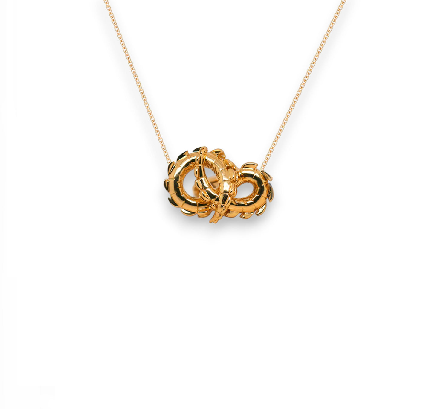 Lover's Croc Tail Pendant in 18ct Rose Gold