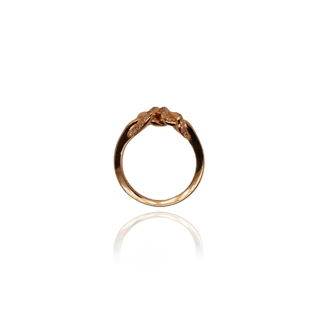 Diamond Double Love Knot ring in 18ct Rose Gold