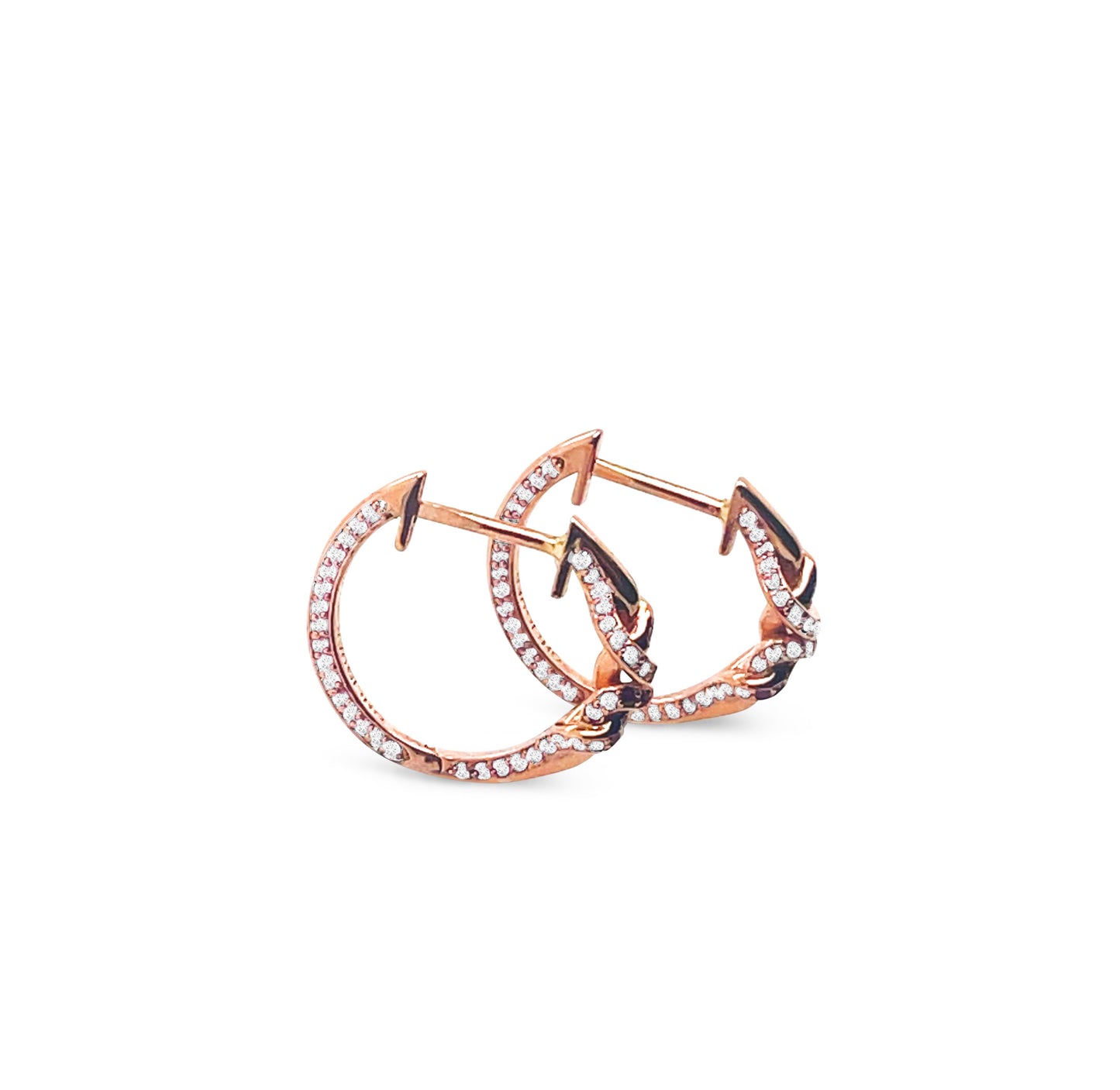 Double Knot Diamond Huggies in 18ct Rose Gold