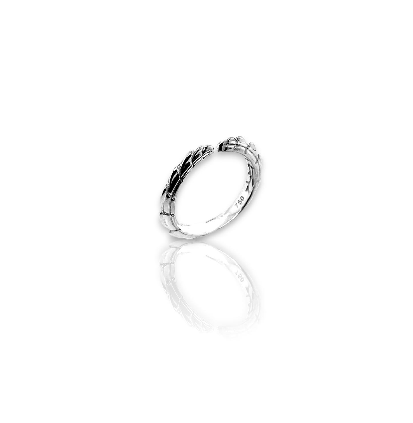 Croc Tail Open Wedding Band in 18ct White Gold