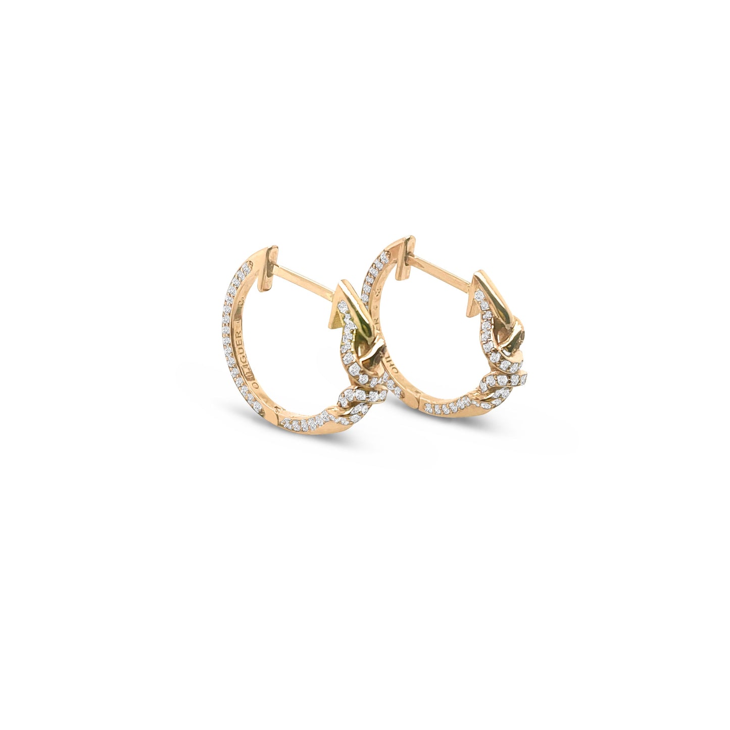 Double Knot Diamond Huggies in 18ct Yellow Gold