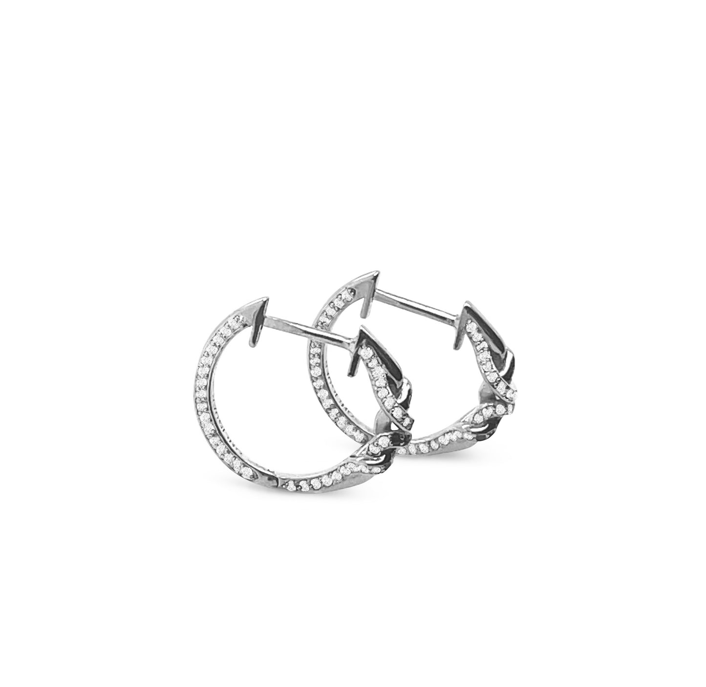 Double Knot Diamond Huggies in 18ct White Gold
