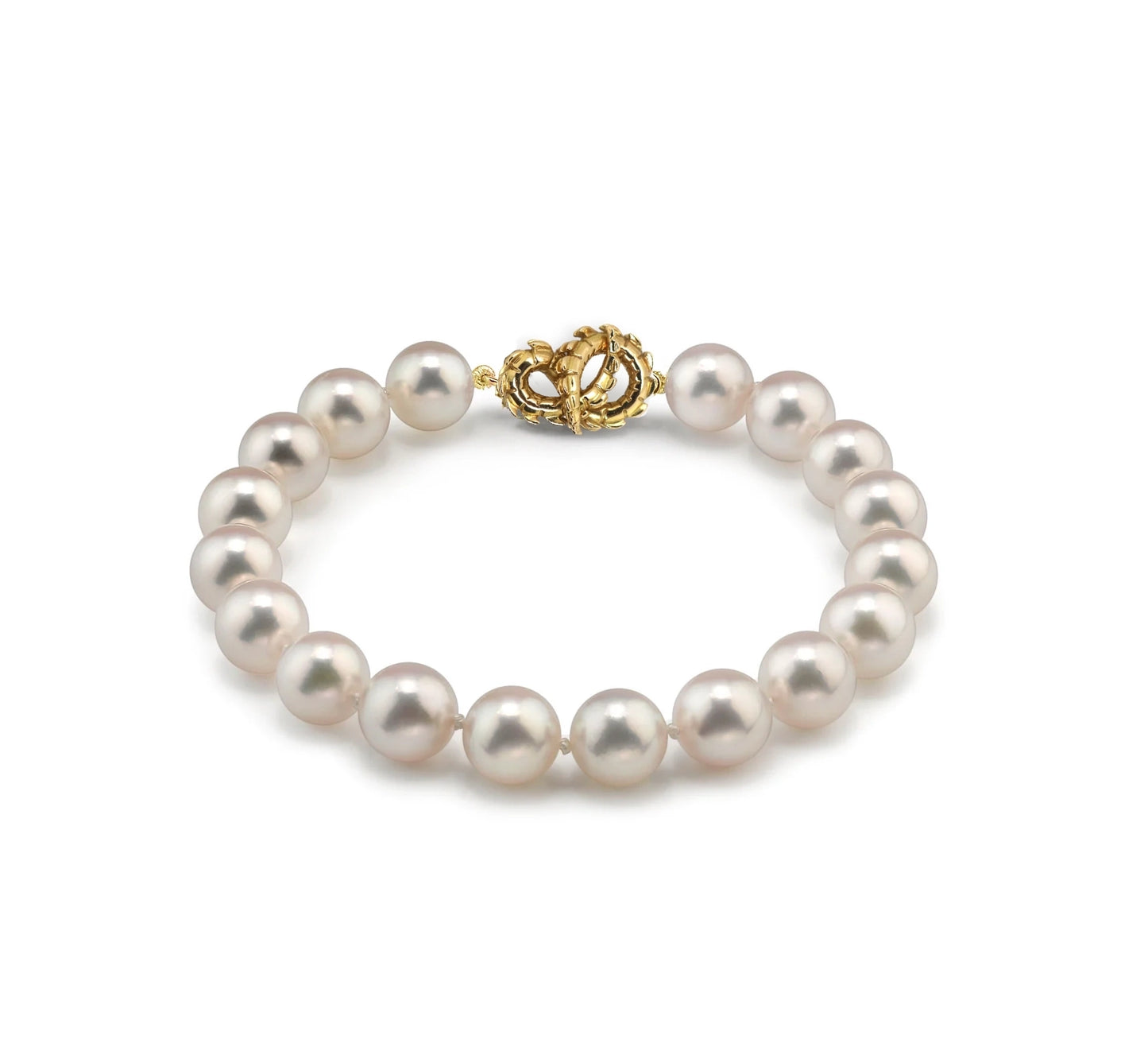 Lover's Croc Tail Cuff with South Sea Pearls in 18ct Yellow Gold