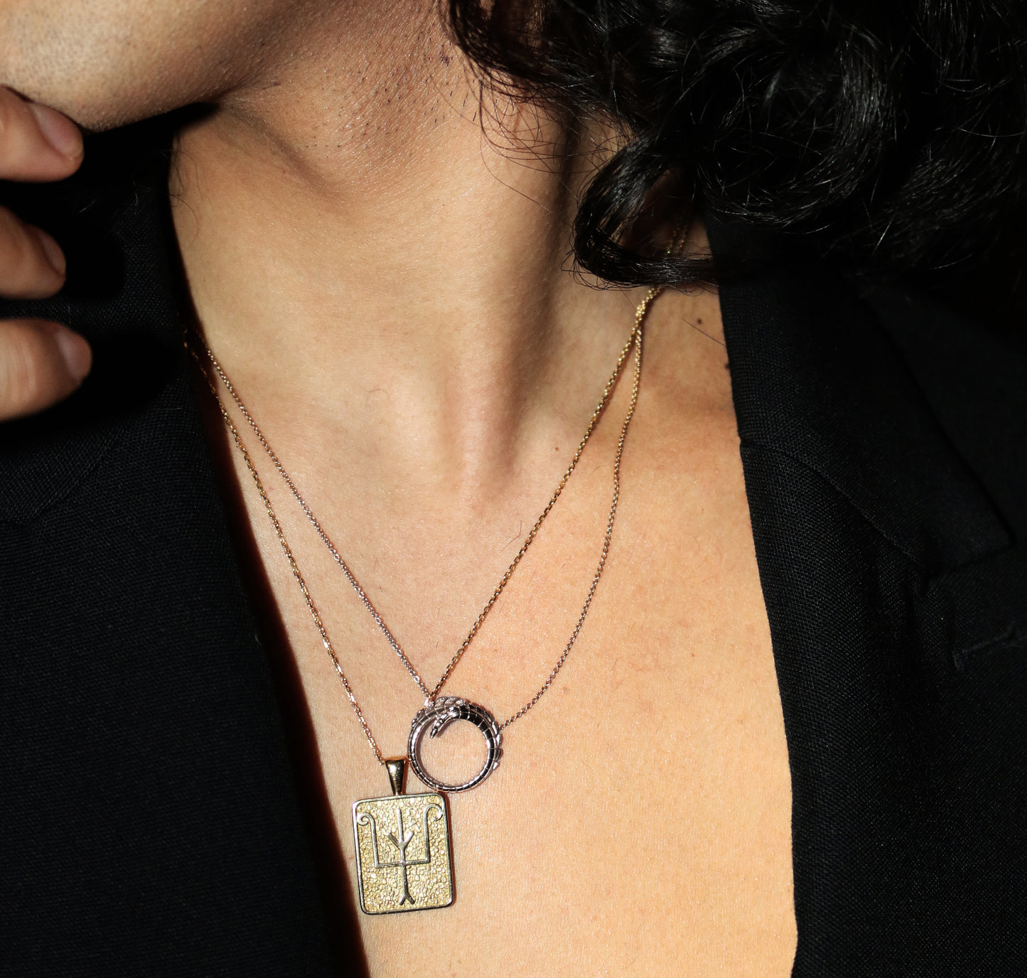 Croc Tail Slider Pendant in 18ct White Gold