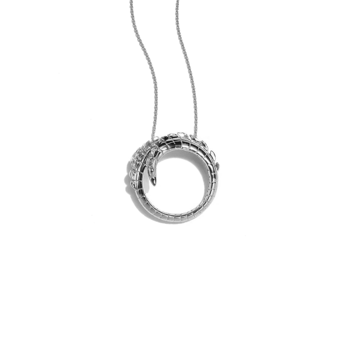 Croc Tail Slider Pendant in 18ct White Gold