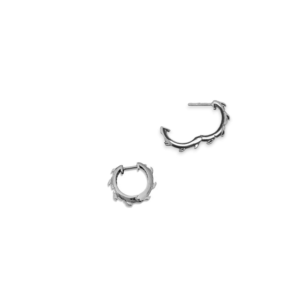 Croc Tail Huggies with South Sea Pearls in 18ct White Gold