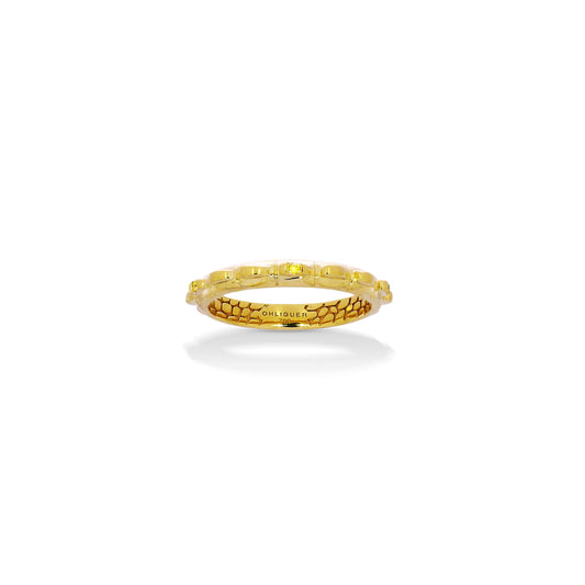 Croc Tail stacker ring in 18ct Yellow Gold with Yellow diamonds