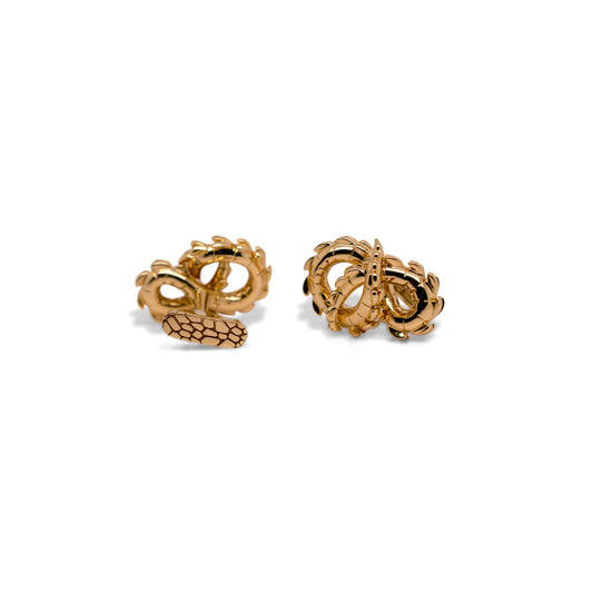 Lovers croc Tail cufflinks in 18ct Yellow Gold