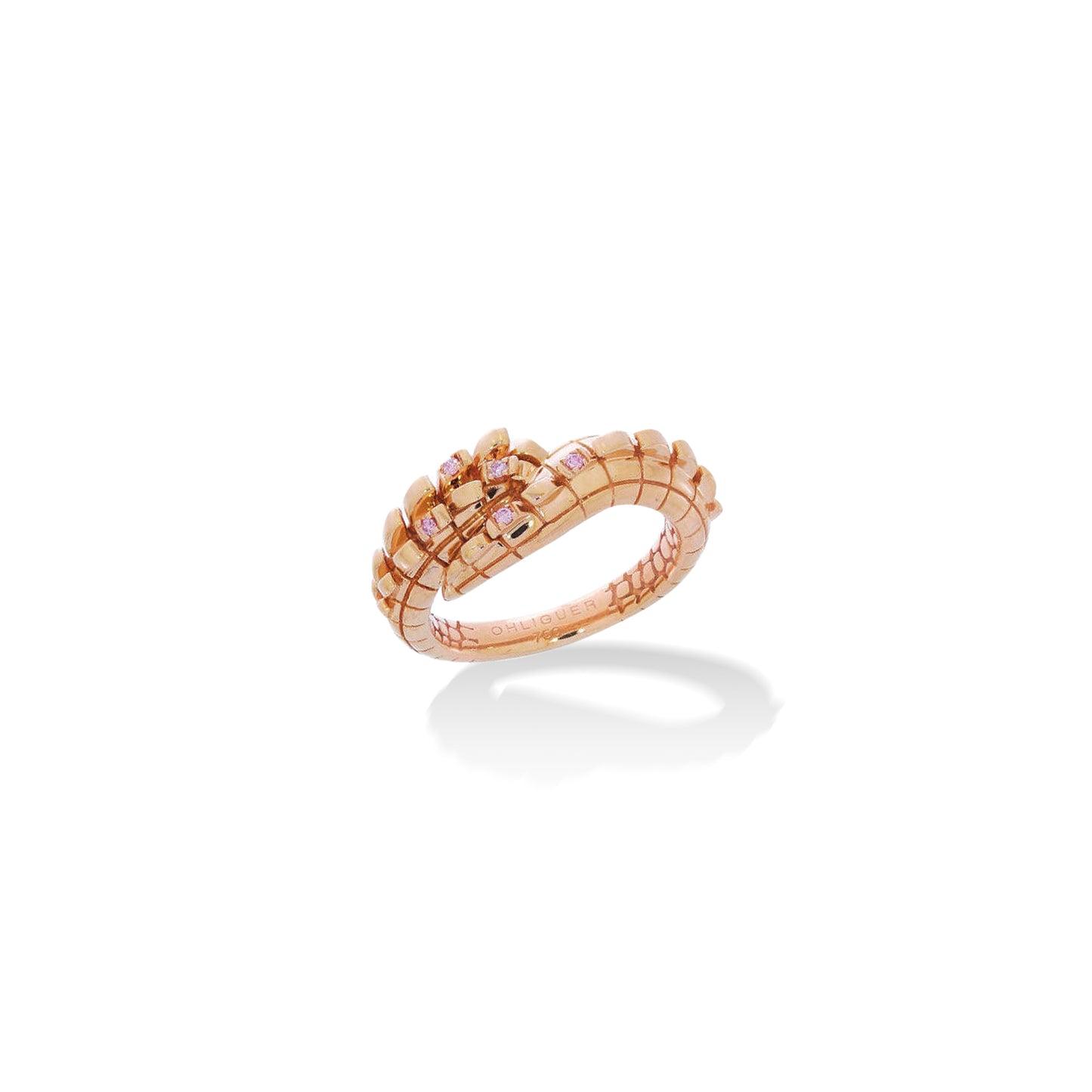 Croc Tail ring in 18ct Rose Gold with Pink Argyle Diamonds
