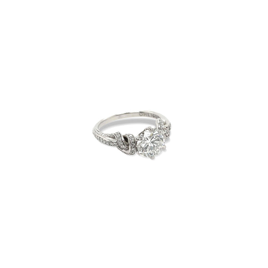 Forget Me Knot Diamond Ring in Platinum