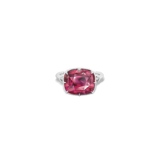 Forget Me Knot Ring with Pink Spinel in 18ct White Gold