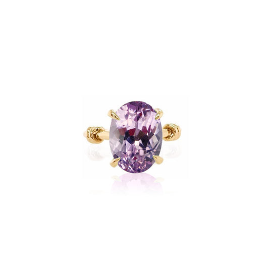 Forget Me Knot Amethyst Ring in 18ct Yellow Gold