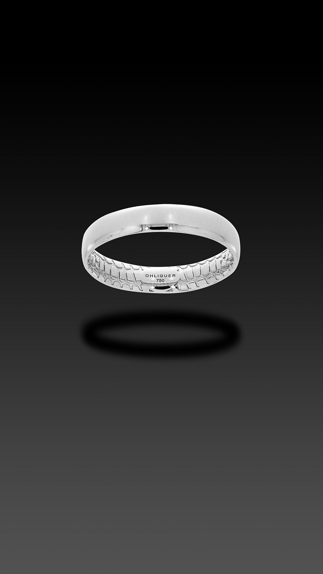 Croc minimalist band in 18ct White Gold