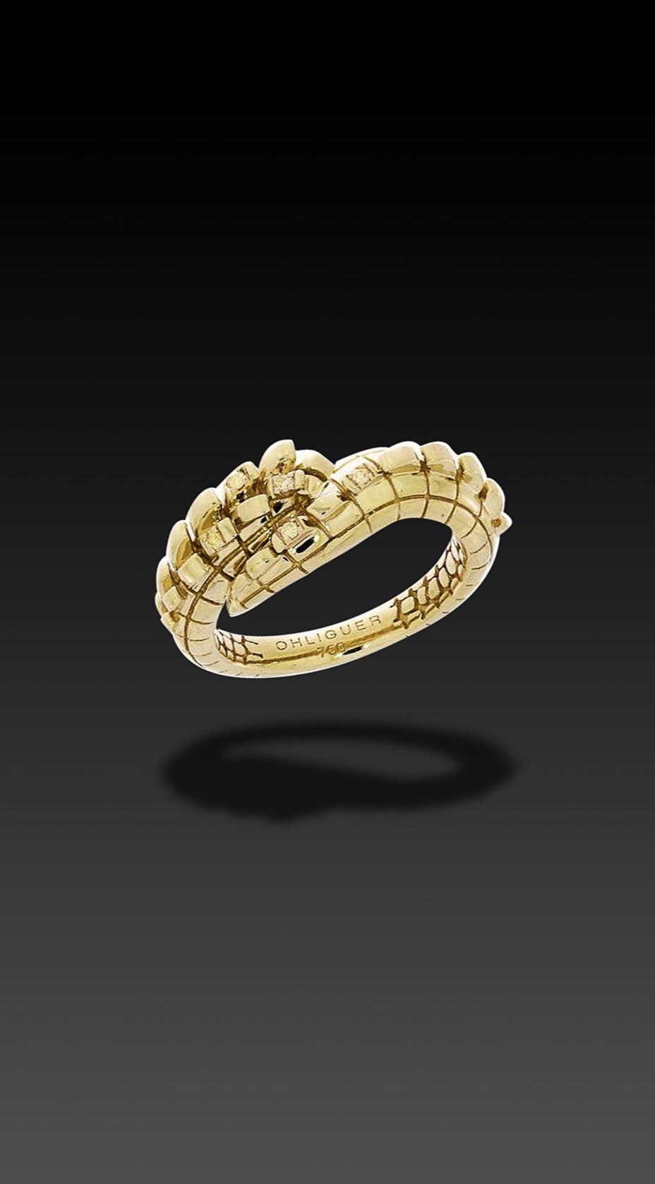 Croc Tail ring in 18ct Yellow Gold with Yellow Diamonds
